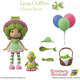Шарлотта Земляничка игрушка фигурка Лаймовый кекс Strawberry Shortcake lime chiffon and parfait parrot