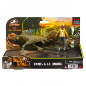 Меловий табір іграшка фігурка Даріус Боуман і динозавр Jurassic World Camp Cretaceous
